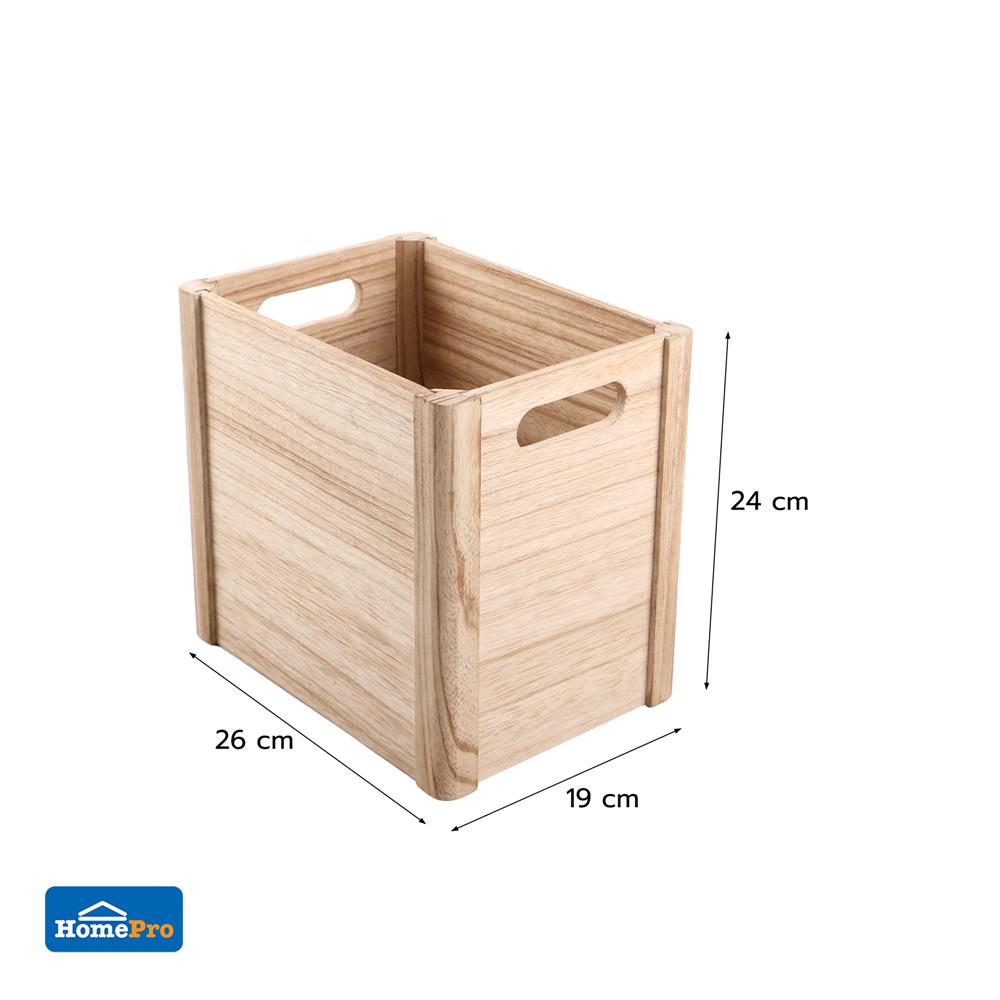 กล่องลังไม้ STACKO DIY M 19x26x24 ซม. สีน้ำตาล
