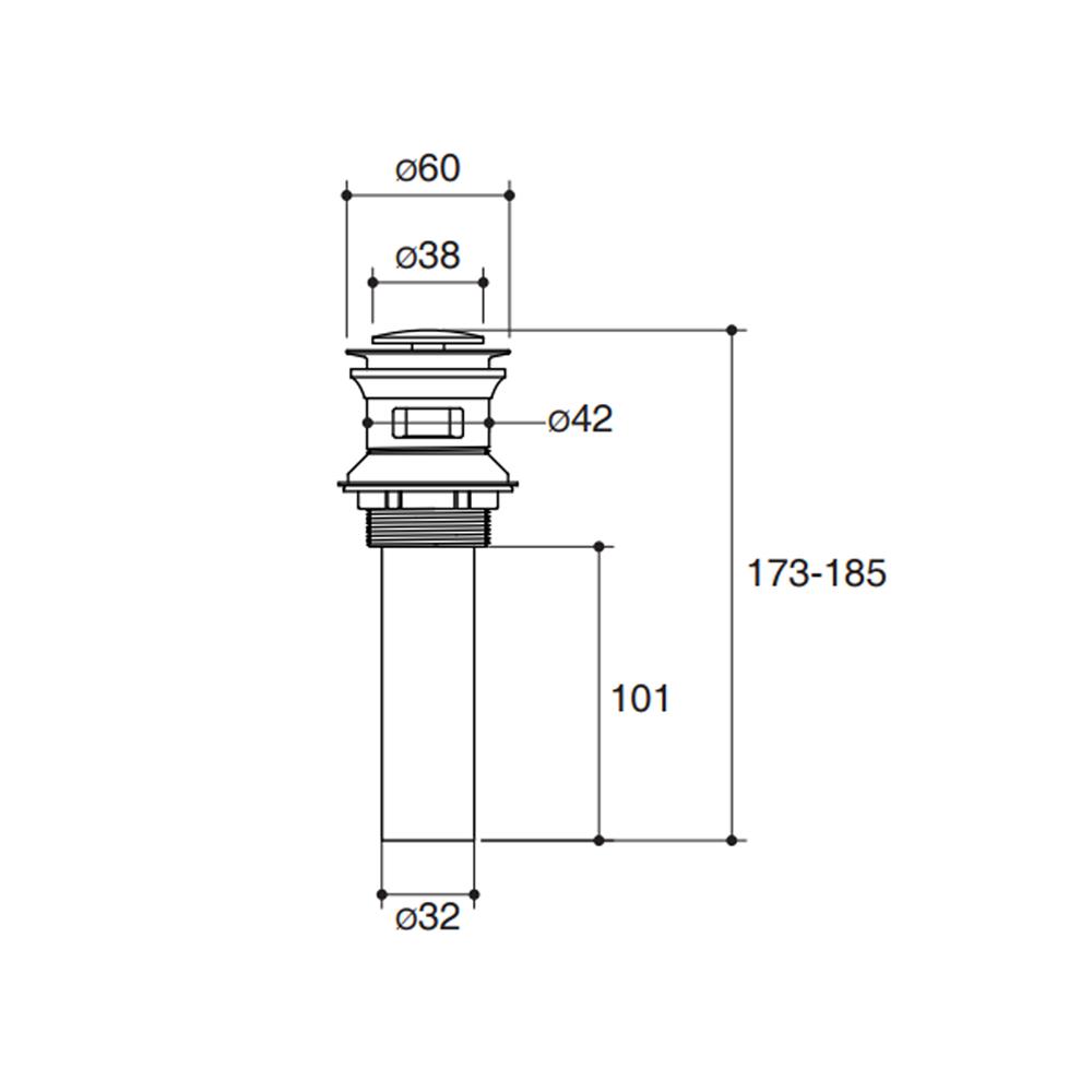 สะดืออ่างล้างหน้าแบบกด KOHLER K-7119T-BL สีดำ