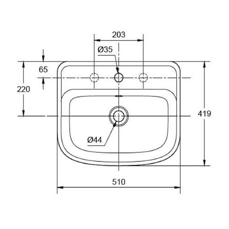 อ่างล้างหน้าฝังครึ่งเคาน์เตอร์ AMERICAN STANDARD 0533-WT สีขาว_1
