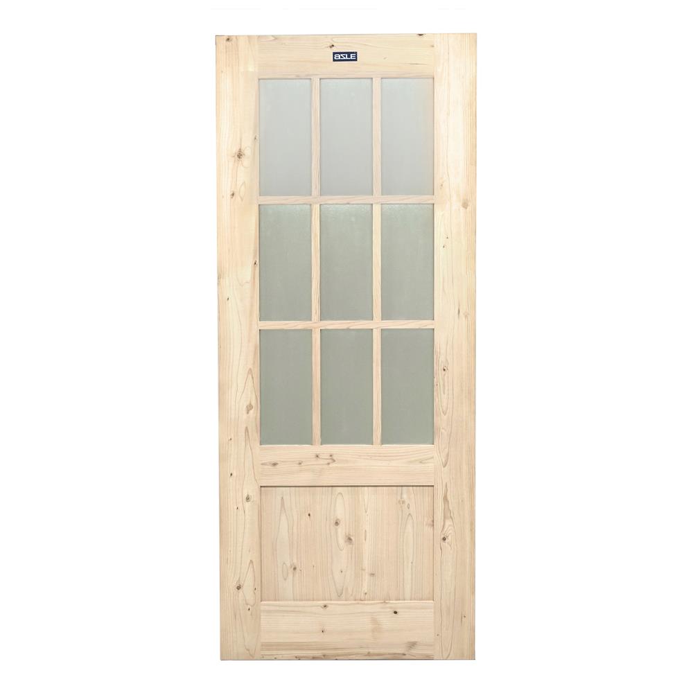 ประตูไม้เฮมล็อกเฟอร์ AZLE ZEN 80X200 ซม. สีธรรมชาติ ไม่เจาะลูกบิด