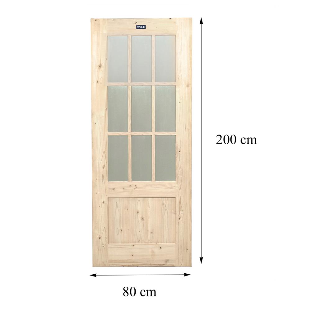 ประตูไม้เฮมล็อกเฟอร์ AZLE ZEN 80X200 ซม. สีธรรมชาติ ไม่เจาะลูกบิด