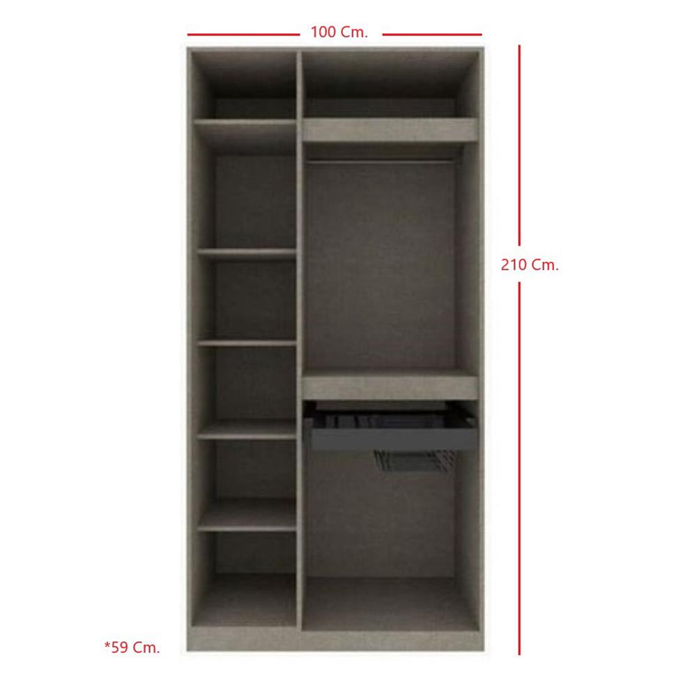 ตู้เสื้อผ้า 2 บานเปิด KONCEPT&nbsp;BLOX 19216696 100 ซม. สีขาว