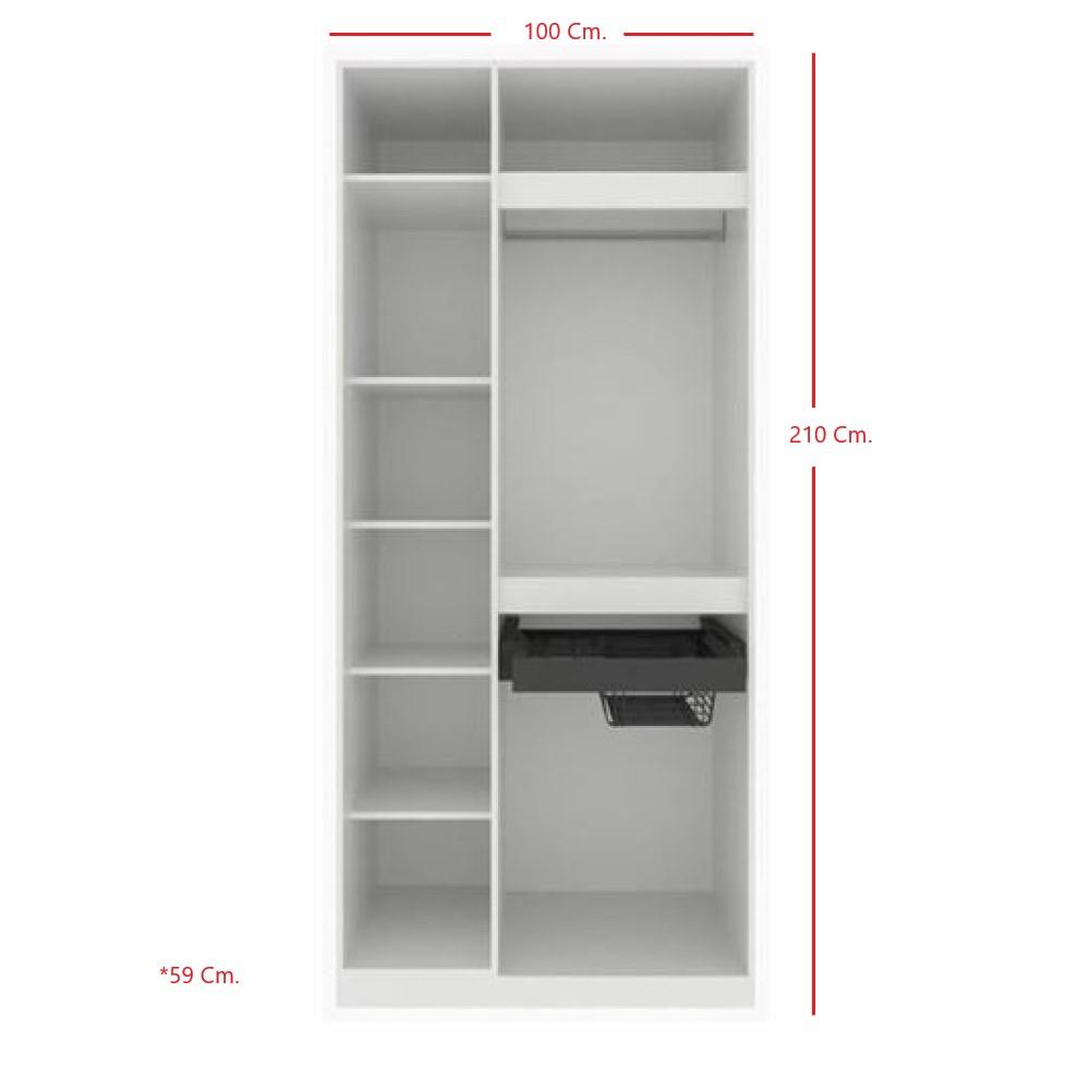 ตู้เสื้อผ้า 2 บานเปิด KONCEPT&nbsp;BLOX 19216703 100 ซม. สีขาว