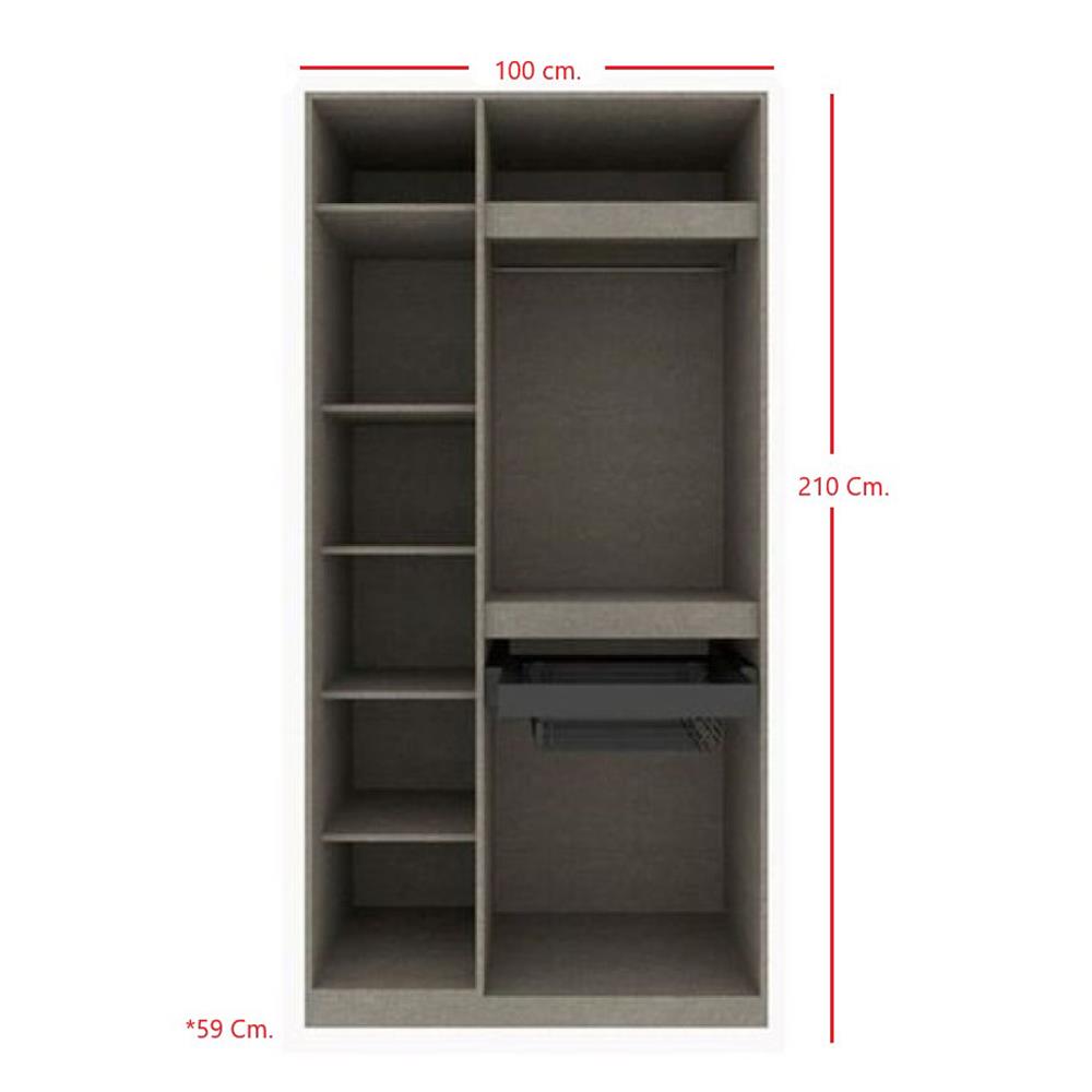 ตู้เสื้อผ้า 2 บานเปิด KONCEPT&nbsp;BLOX 19216677 100 ซม. สีไม้อ่อน