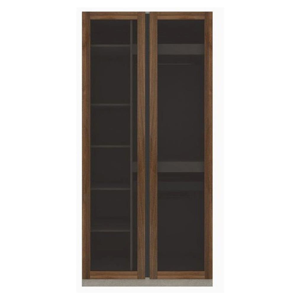 ตู้เสื้อผ้า 2 บานเปิด KONCEPT&nbsp;BLOX 19216680 100 ซม. สีไม้เข้ม