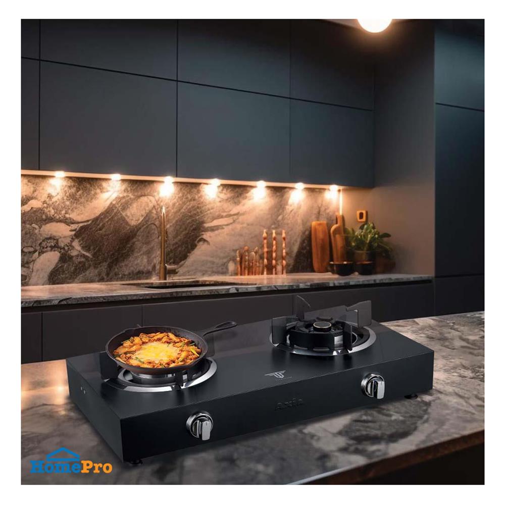 เตาแก๊สตั้งโต๊ะ 2 หัวแก๊ส AXIA TITANIUM NERO