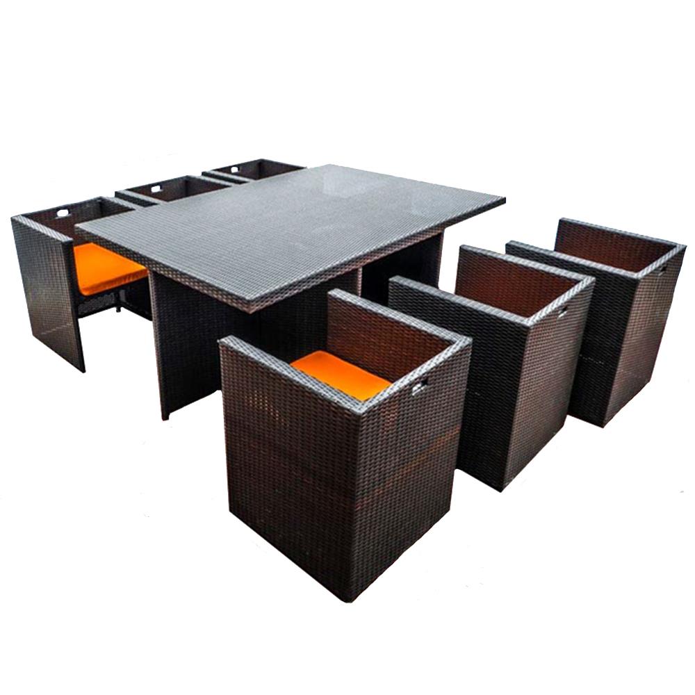 ชุดสนามหวายเทียม 6 ที่นั่ง IVY DN024 SECRET สีน้ำตาล