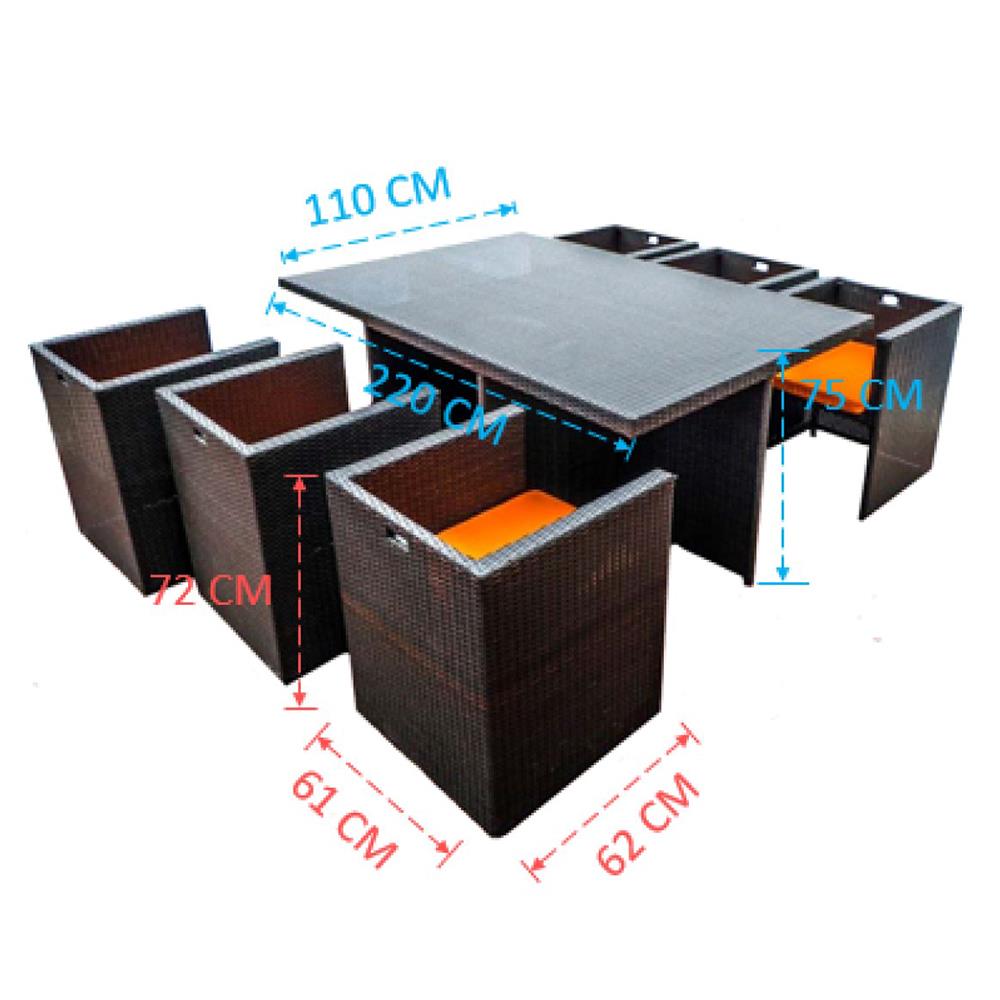 ชุดสนามหวายเทียม 6 ที่นั่ง IVY DN024 SECRET สีน้ำตาล