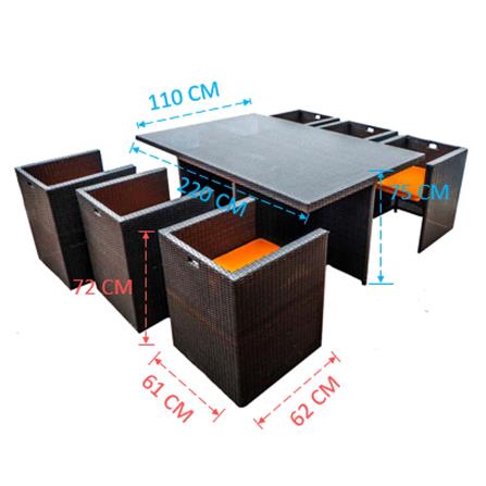 ชุดสนามหวายเทียม 6 ที่นั่ง IVY DN024 SECRET สีน้ำตาล_1