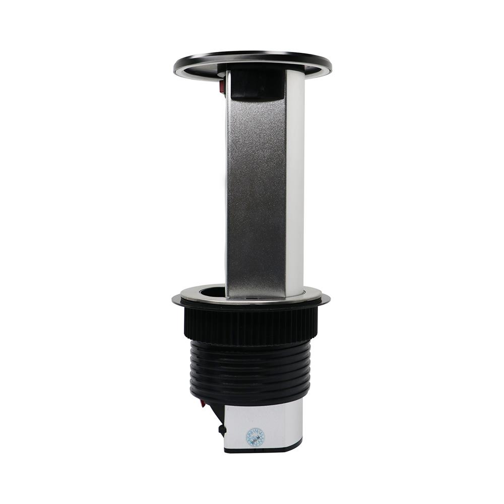 ชุดเต้ารับ 3 ช่องแนวตั้งฝังโต๊ะพร้อมแท่นชาร์จไร้สาย 15 วัตต์ HACO PBK/2EU สีดำ