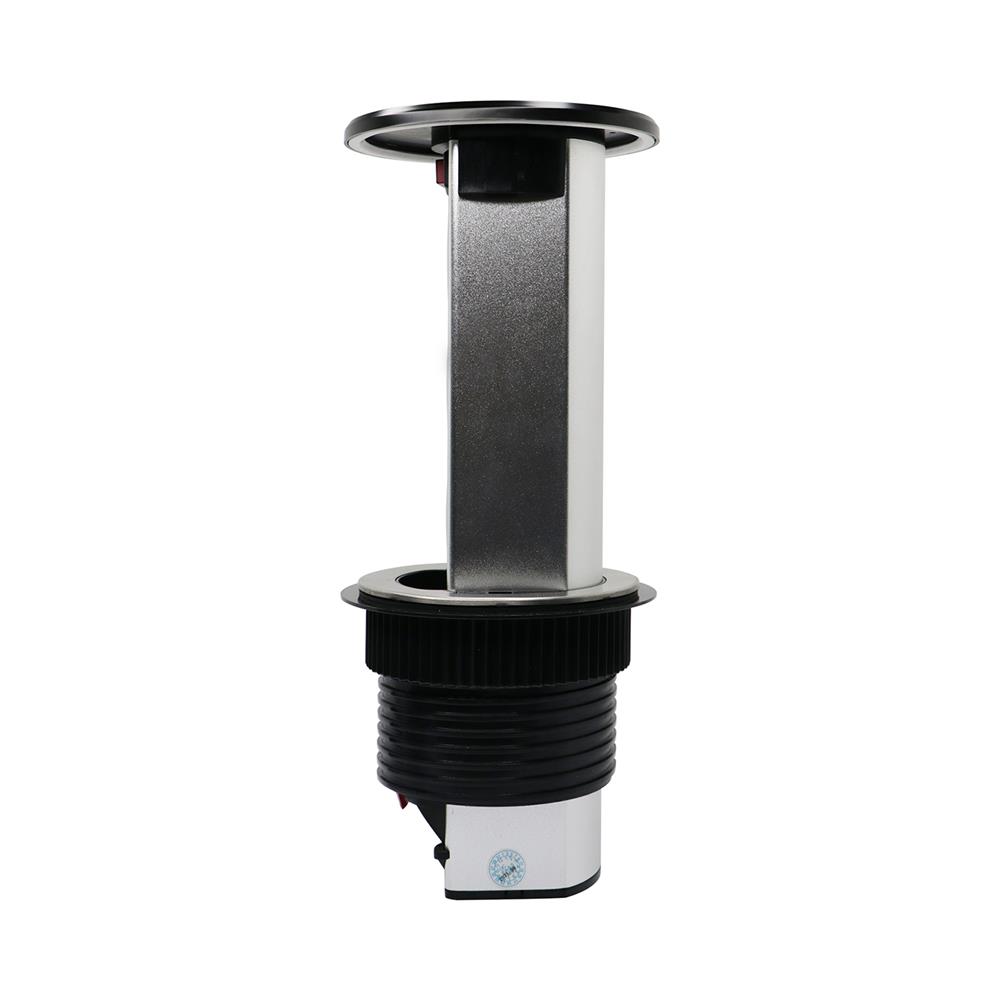 ชุดเต้ารับ 3 ช่องแนวตั้งฝังโต๊ะ พร้อมแท่นชาร์จไร้สาย HACO PTB-3W-PBK/EU-USB สีดำ