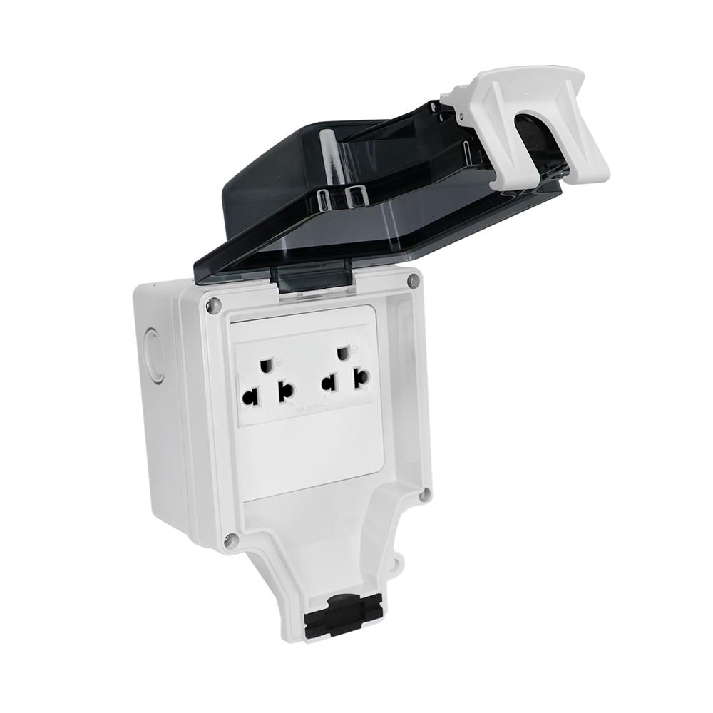 หน้ากากกันน้ำพร้อมเต้ารับ HACO WH-S66-E2 สีเทา