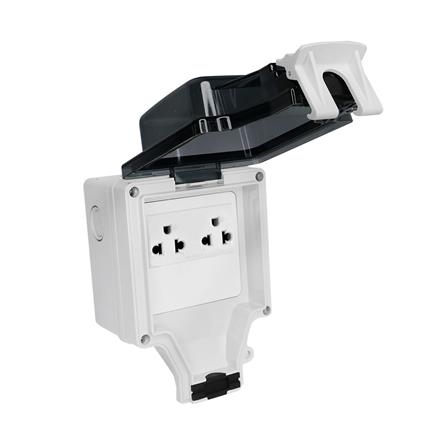 หน้ากากกันน้ำพร้อมเต้ารับ HACO WH-S66-E2 สีเทา_3