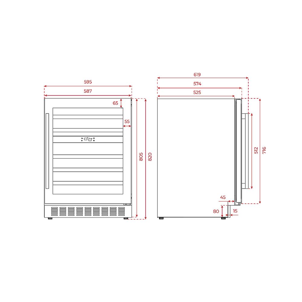 ตู้แช่ไวน์ TEKA RVU 20046 46 ขวด สีดำ