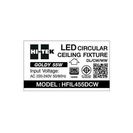 ไฟเพดาน LED HI-TEK HFIL455DCW 19 นิ้ว 55 วัตต์ DAYLIGHT/COOL WHITE/WARM WHITE สีขาว/ทอง_7