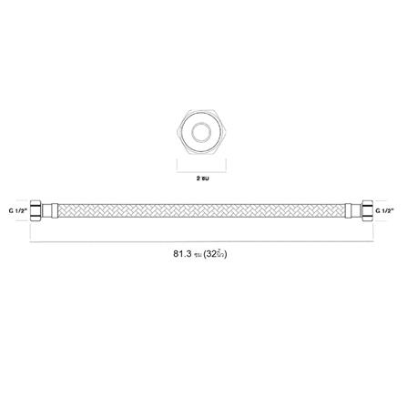 สายน้ำดีสเตนเลสน้ำอุ่น-น้ำเย็น 32 นิ้ว GS1-32 81 ซม._3