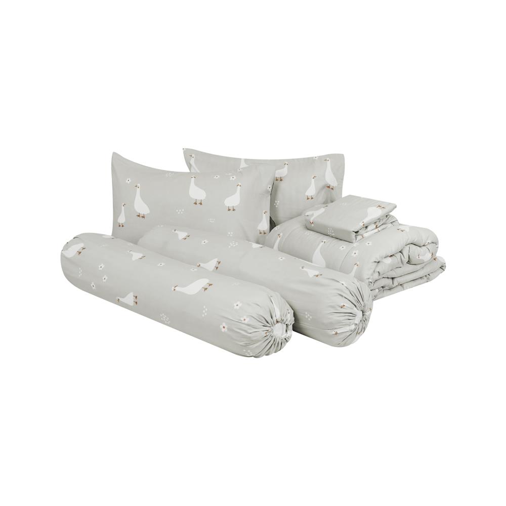 ชุดผ้าปูที่นอน 5 ฟุต 6 ชิ้น ME LIVING CUTE GOOSE สีน้ำตาล