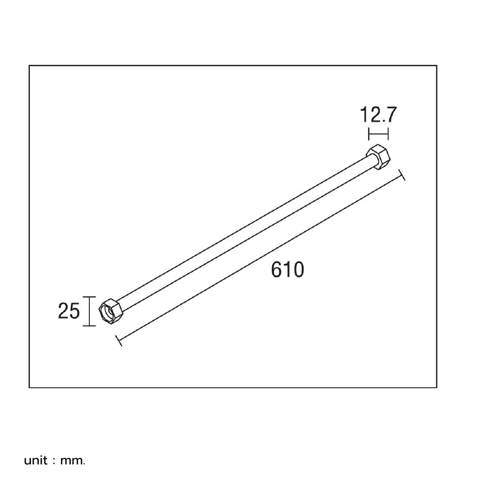 สายน้ำดีสเตนเลสน้ำอุ่น-น้ำเย็น 24 นิ้ว GS1-24 61 ซม.