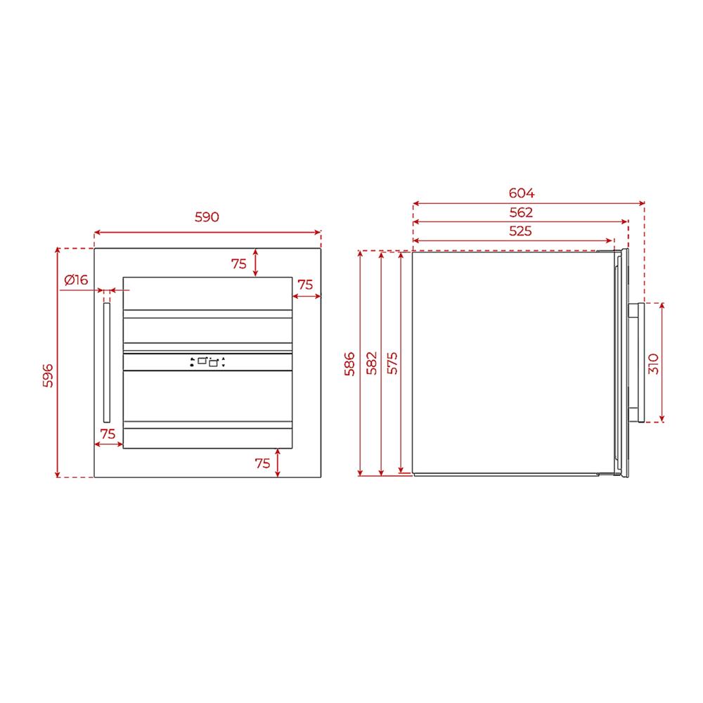 ตู้แช่ไวน์ TEKA RVI 20041 GBK 41 ขวด สีดำ