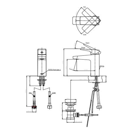 ก๊อกอ่างล้างหน้าผสม TOTO TTLR303FK-1R สีโครม_1