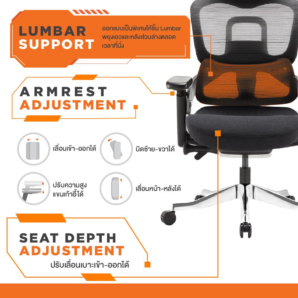 เก้าอี้สุขภาพ ERGOTREND SPACIO สีดำ