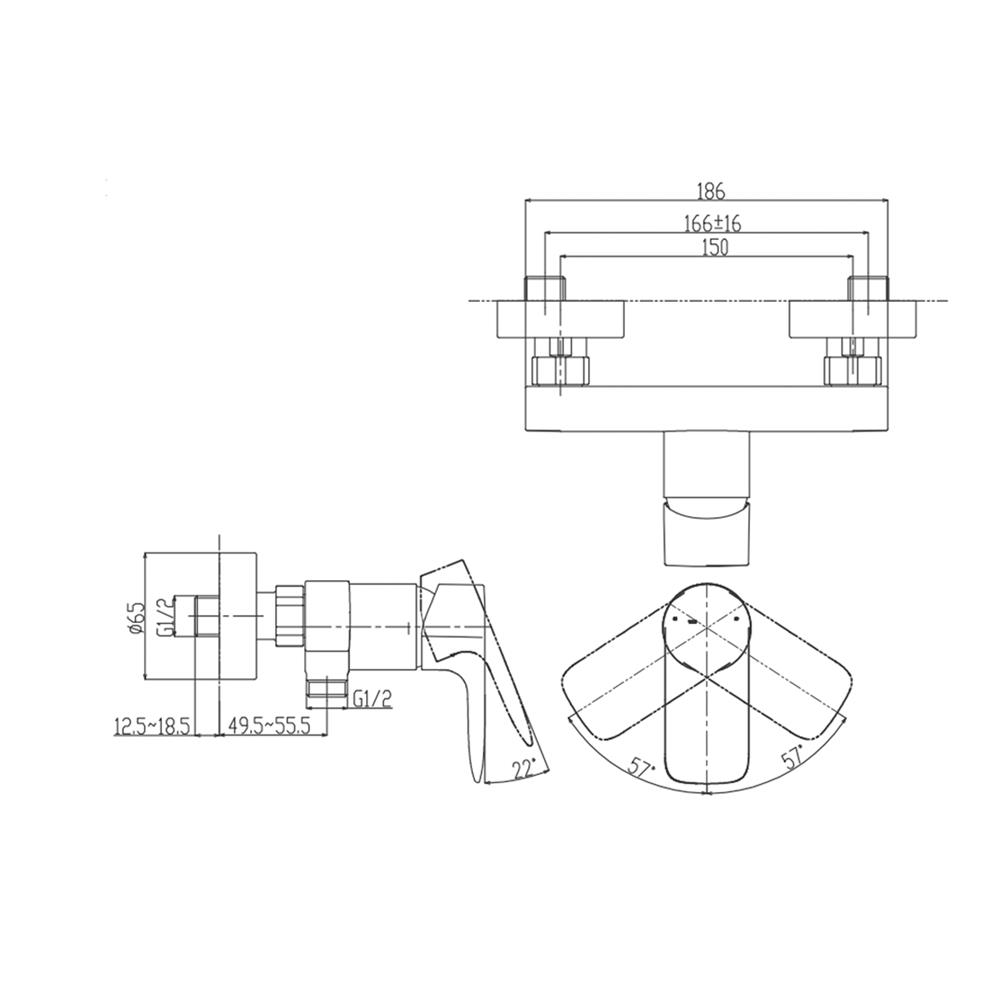 ก๊อกผสมยืนอาบ TOTO TBG04301T สีโครม