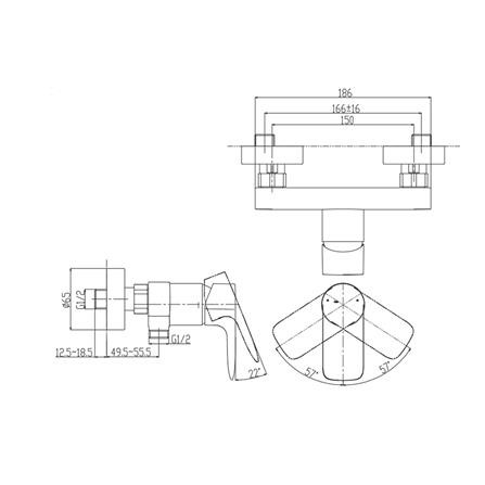 ก๊อกผสมยืนอาบ TOTO TBG04301T สีโครม_1