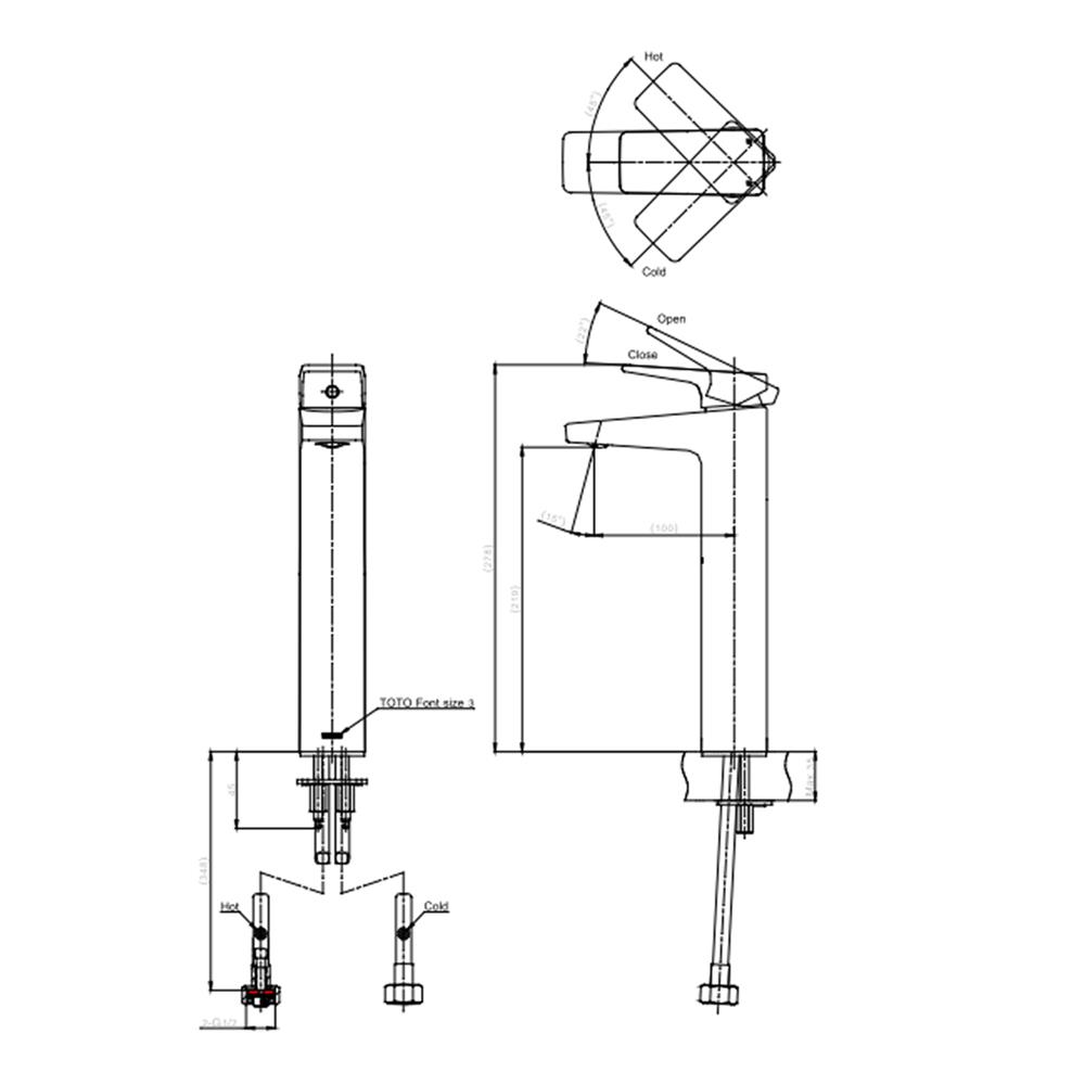 ก๊อกอ่างล้างหน้าผสม TOTO TTLR303FVK-1R สีโครม