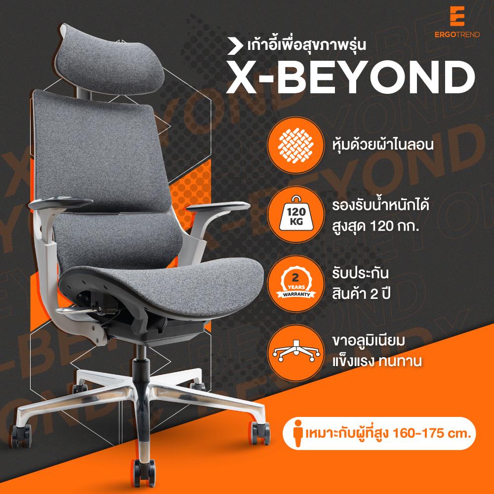 เก้าอี้สุขภาพ ERGOTREND X-BEYOND สีเทา
