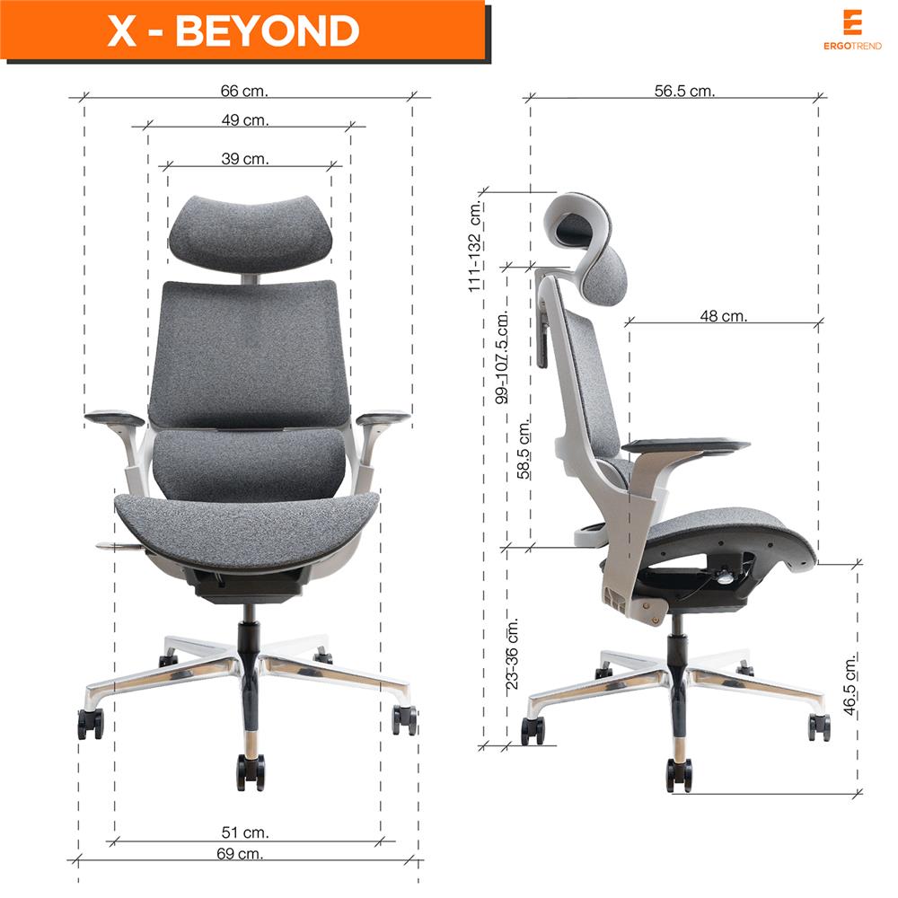 เก้าอี้สุขภาพ ERGOTREND X-BEYOND สีเทา