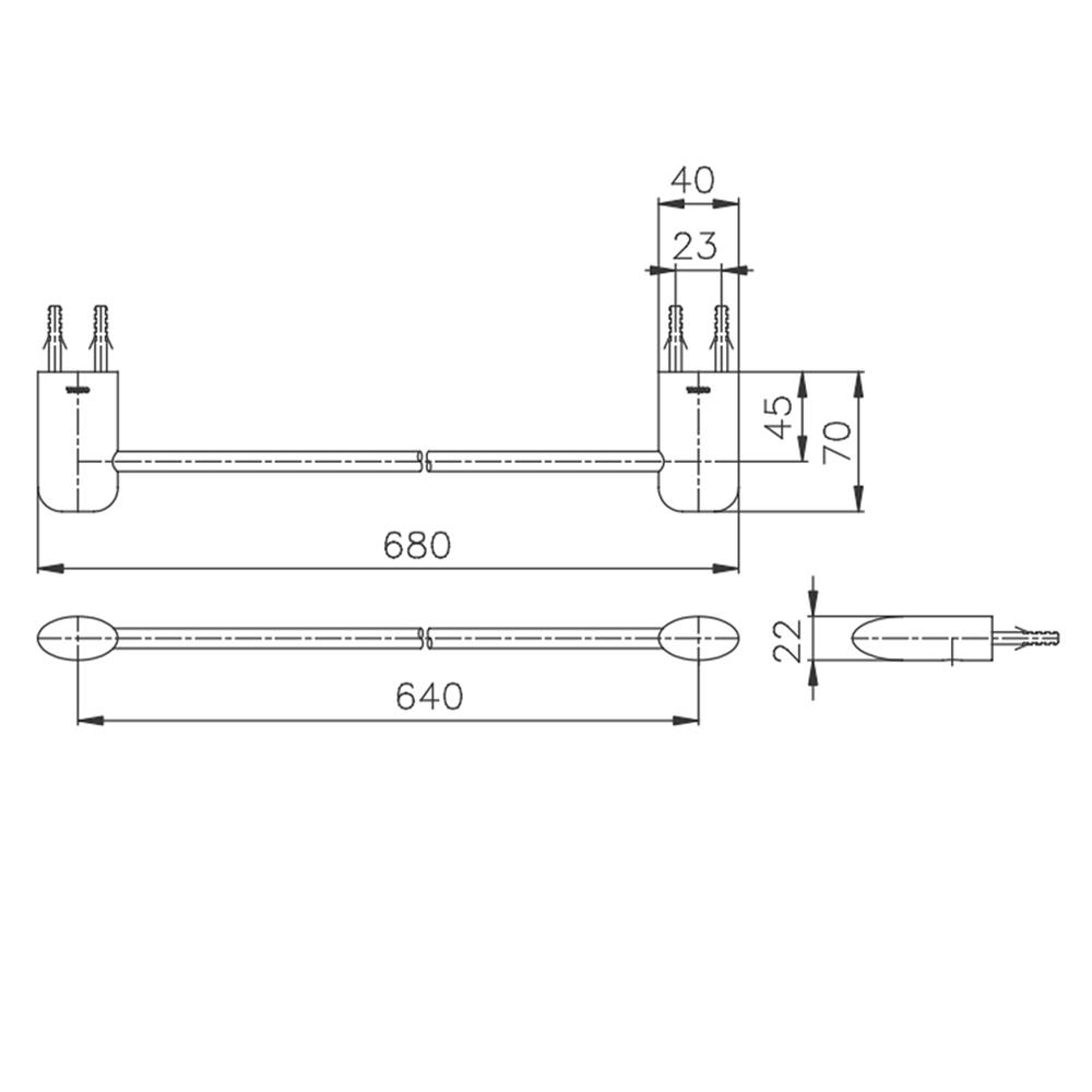 ราวแขวนผ้า TOTO TS707 สีโครม