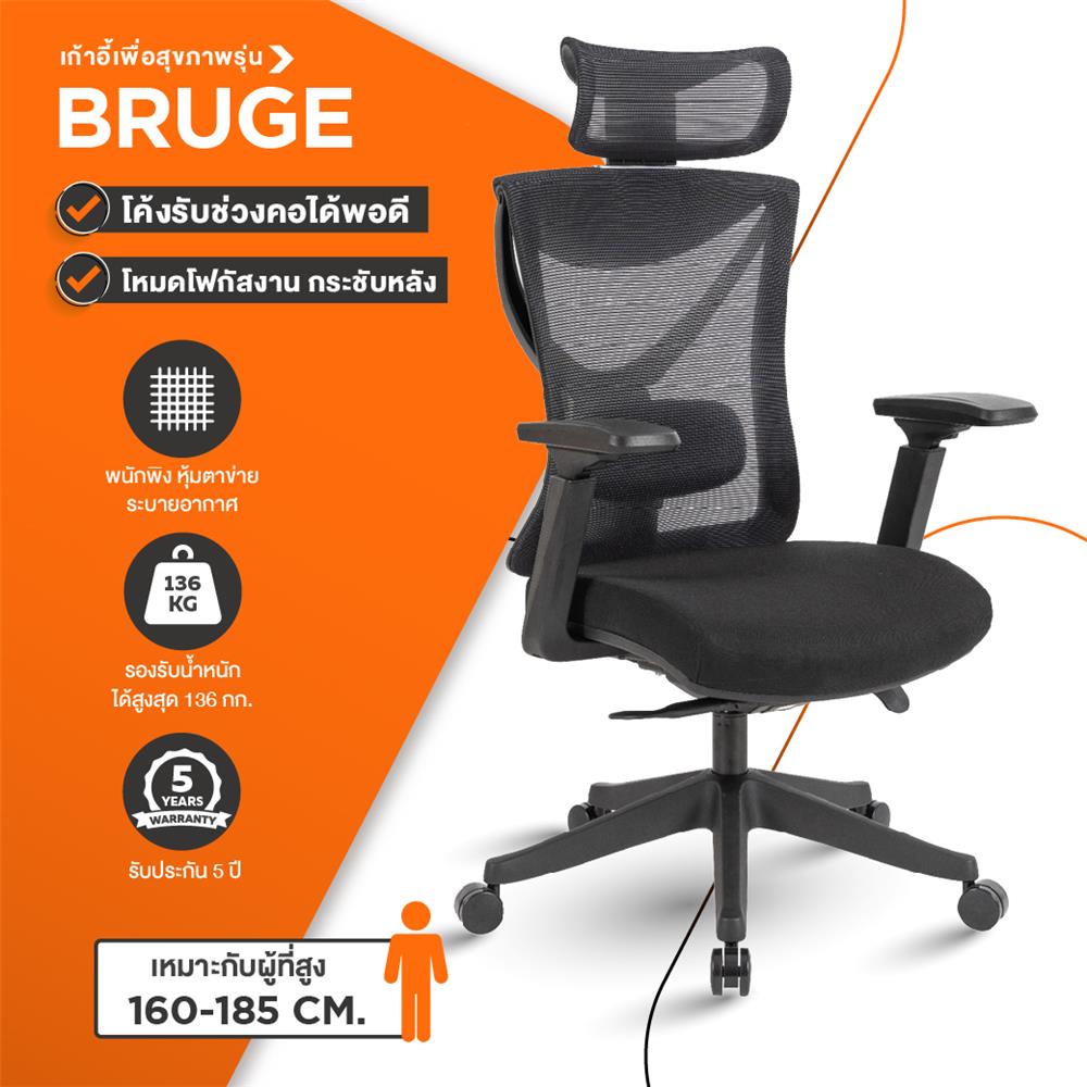 เก้าอี้สุขภาพ ERGOTREND BRUGE สีดำ