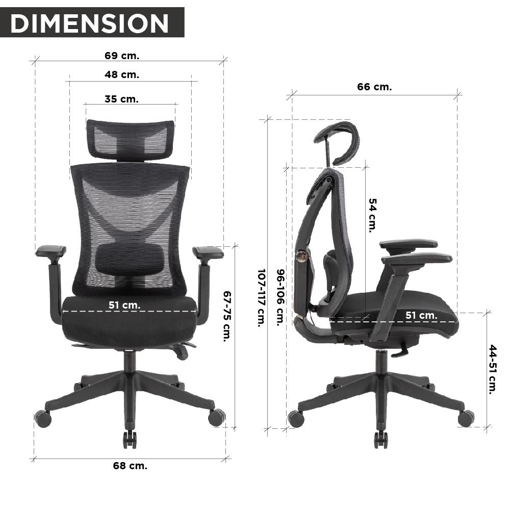 เก้าอี้สุขภาพ ERGOTREND BRUGE สีดำ