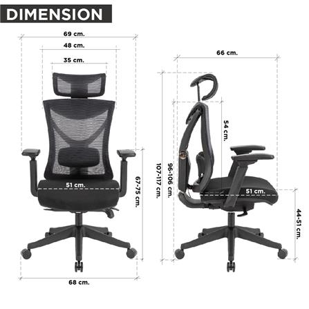 เก้าอี้สุขภาพ ERGOTREND BRUGE สีดำ_9