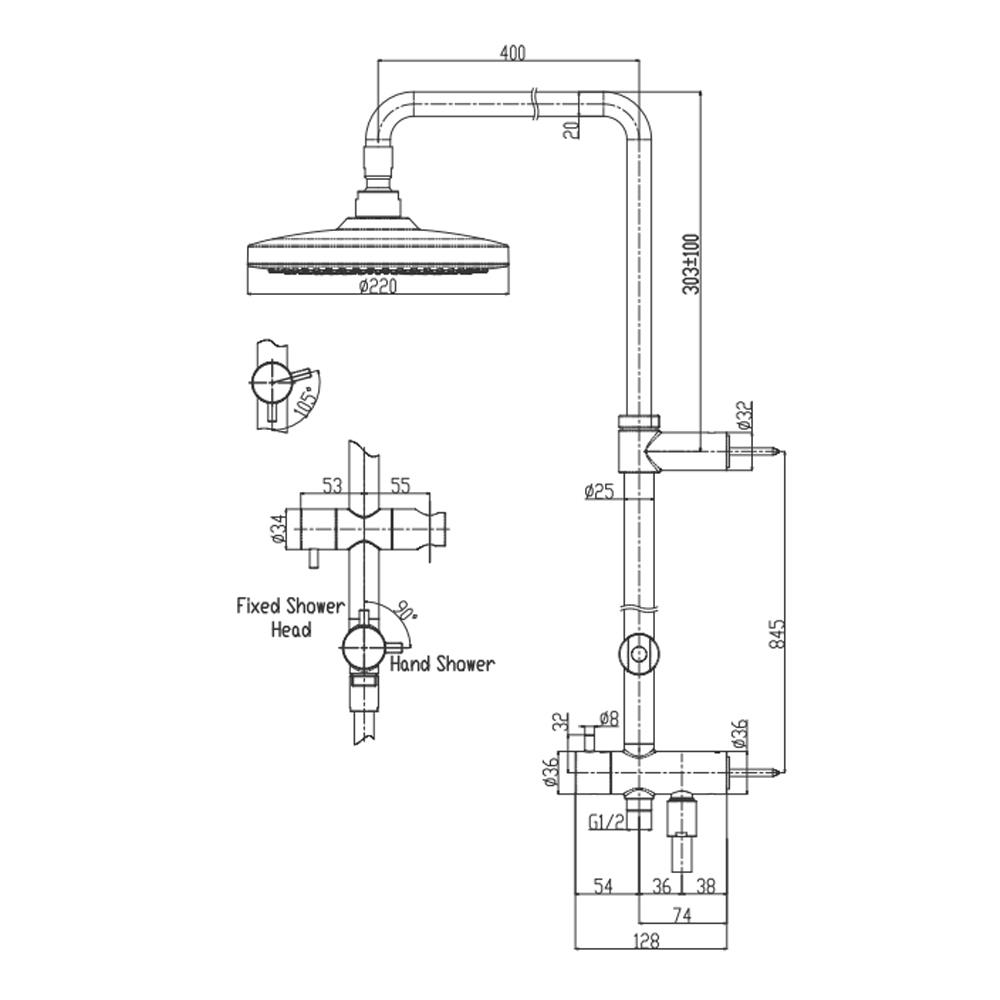 ฝักบัว RAIN SHOWER ผสม TOTO TBW01002TR สีโครม