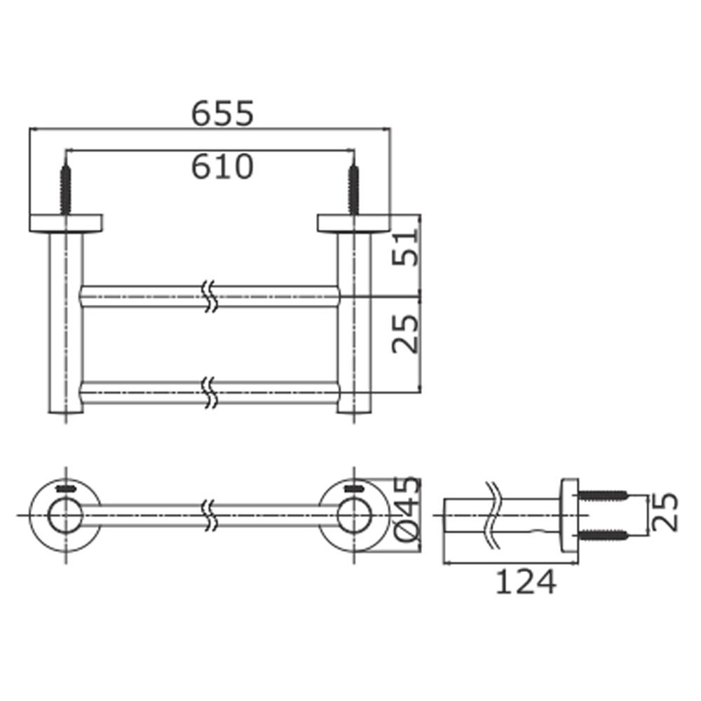 ราวแขวนผ้า TOTO TTAR709K สีโครม