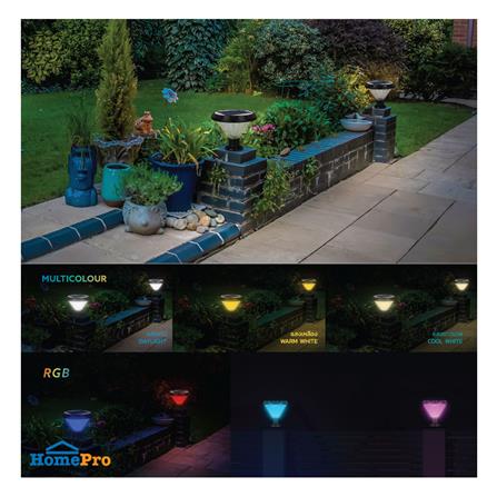 ไฟหัวเสา SOLAR LAMPTAN RAINBOW 40 วัตต์ RGB สีดำ_3