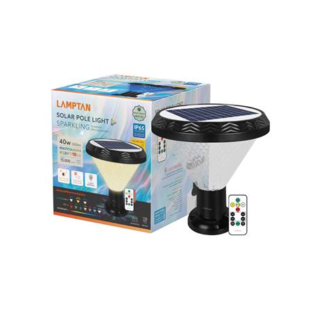 ไฟหัวเสา SOLAR LAMPTAN SPARKLING 40 วัตต์ RGB สีดำ_2