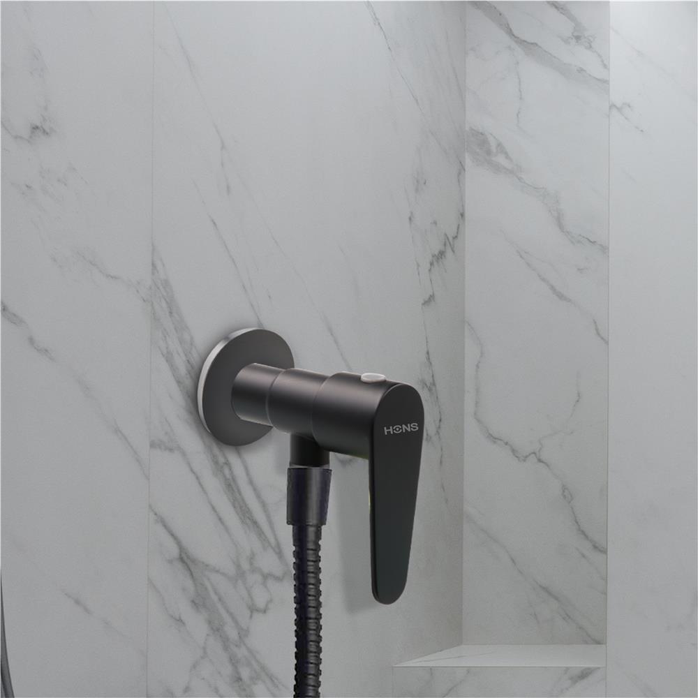 วาล์วฝักบัว 1 ทาง HONS VS6001 สีดำ