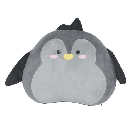 เบาะรองหลัง HOME LIVING STYLE PENGUIN 14X17 นิ้ว สีเทา_0