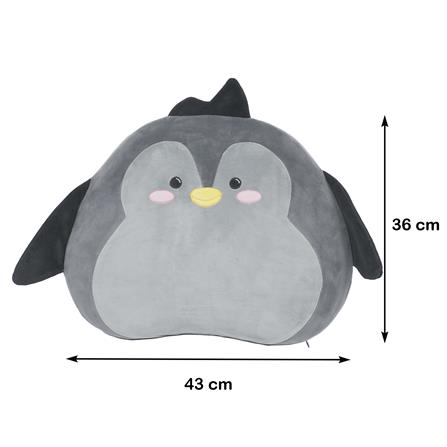 เบาะรองหลัง HOME LIVING STYLE PENGUIN 14X17 นิ้ว สีเทา_5
