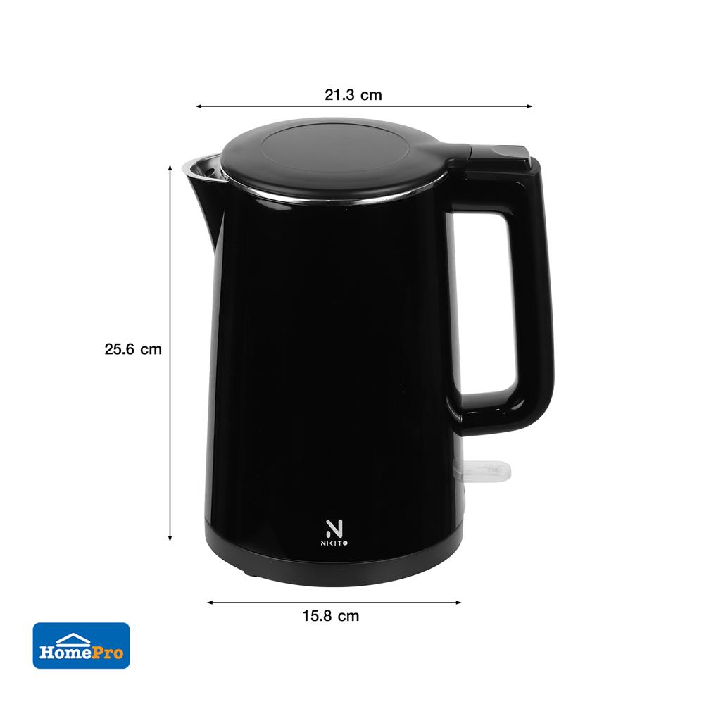 กาต้มน้ำไฟฟ้า NIKITO NK-KTDW01 สีดำ 1.50 ลิตร