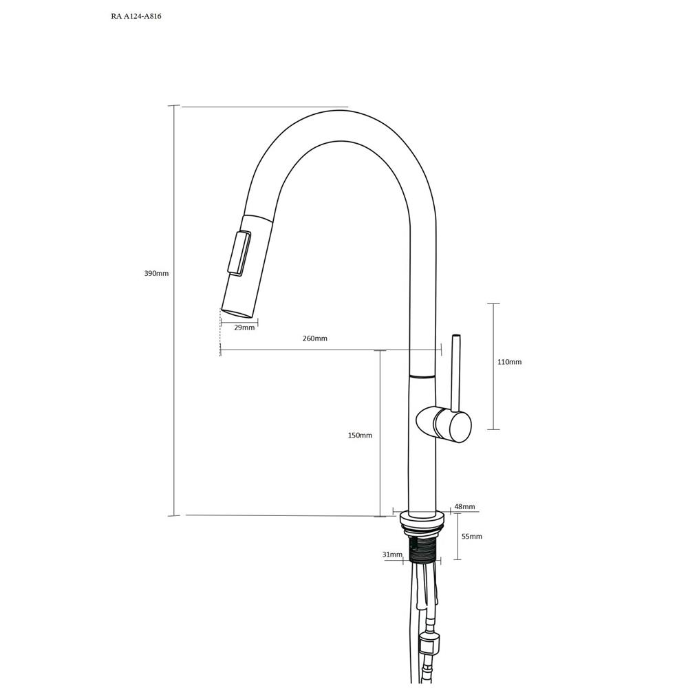 ก๊อกซิงค์เดี่ยวเคาน์เตอร์ RASLAND RA A124-A786 สีโครม