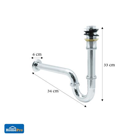 ท่อน้ำทิ้งอ่างล้างหน้าพีแทรปพร้อมสะดือ MOYA MY DR-BA03 25 ซม._3