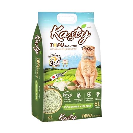 ทรายแมวเต้าหู้ KASTY TOFU CAT LITTER MATCHA 6 ลิตร_0