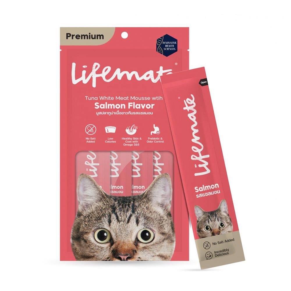 ขนมแมวเลีย LIFEMATE TUNA MOUSSE WITH SALMON FLAVOR 48 ก.