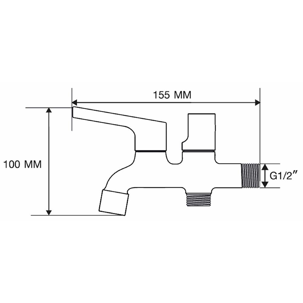 ก๊อกล้างพื้น 2 ทาง MOYA 1064 สีเทา