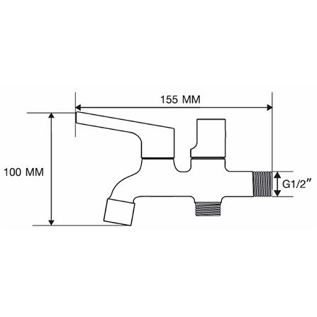 ก๊อกล้างพื้น 2 ทาง MOYA 1064 สีเทา_4