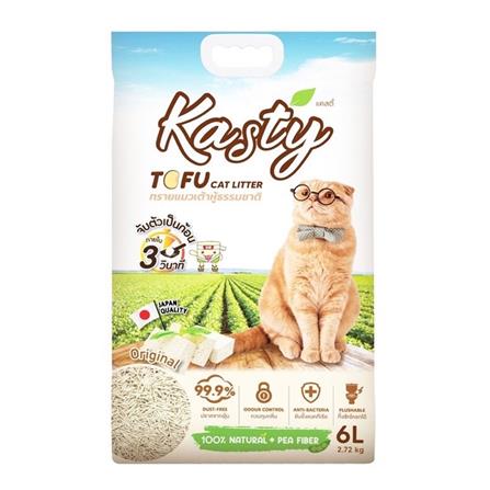 ทรายแมวเต้าหู้ KASTY TOFU CAT LITTER FLAKES 6 ลิตร_0