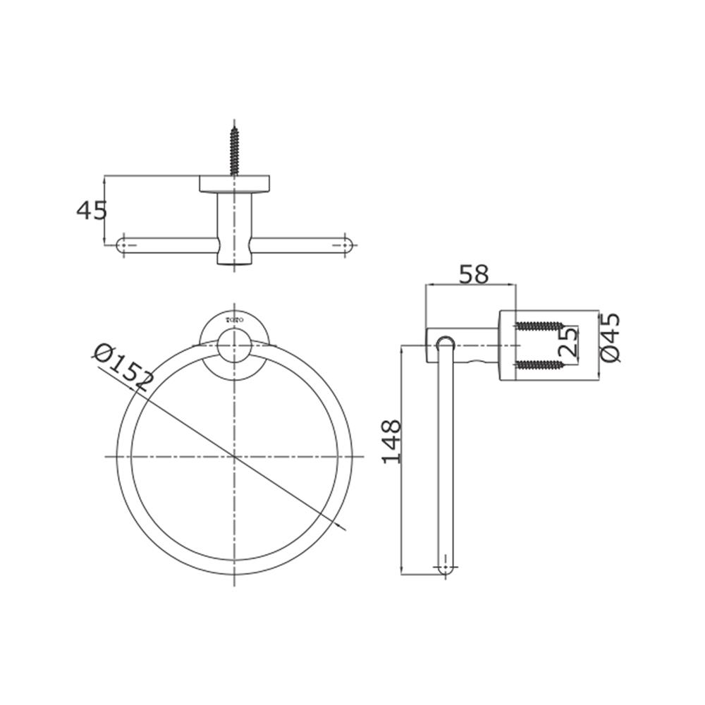 ห่วงแขวนผ้า TOTO TTAR703K สีโครม